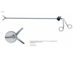 Ножницы эндоскопические поворотные с двумя подвижными браншами, изогнутые 5 мм, с металлической рукояткой